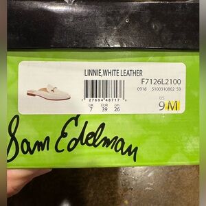 Sam Edelman White Leather Linnie Slip On Loafers